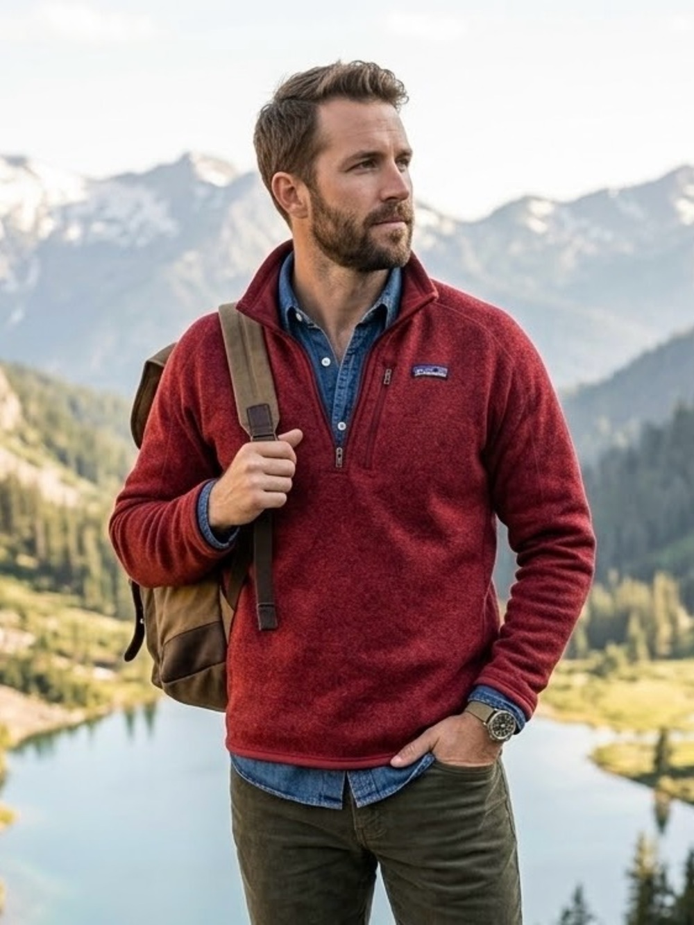 Patagonia Men's Better Sweater Quarter-Zip Fleece Jacket - Red